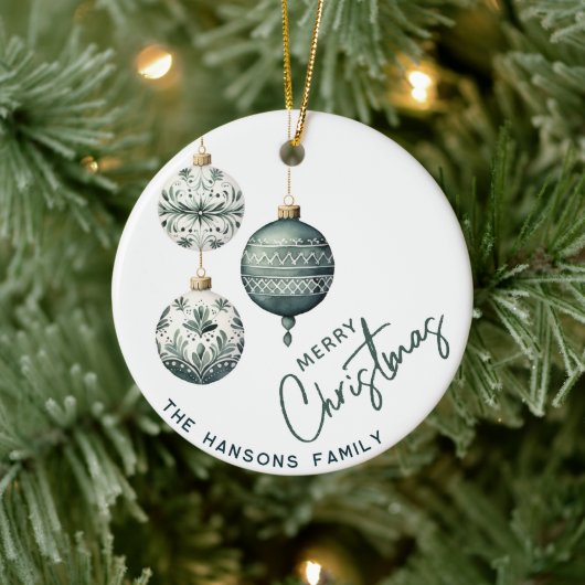 Moderner nordischer Stil frohe Weihnachten Keramik Ornament (Baum)