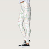 Moderner nordischer Strick Ugly Sweater Pastell Pi Leggings (Links)