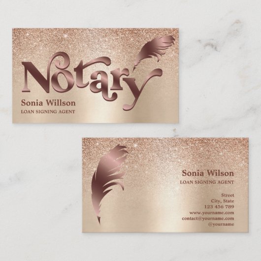 Moderner Notar-Agent Beruflich Visitenkarte (Vorne/Hinten)