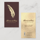 Moderner Notar-Agent-Signatur Gold Quill Pen Visitenkarte (Vorne/Hinten)