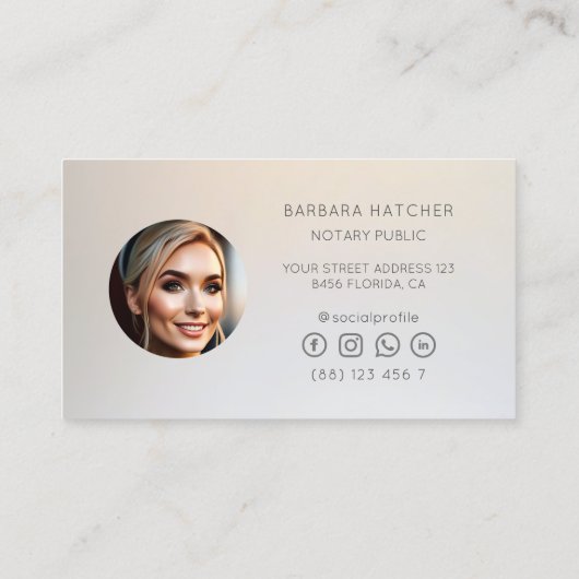 Moderner Notar-Agent Silver Visitenkarte (Rückseite)