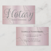 Moderner Notar Public Blush Lilac Glitzer Geometri Visitenkarte (Vorne/Hinten)
