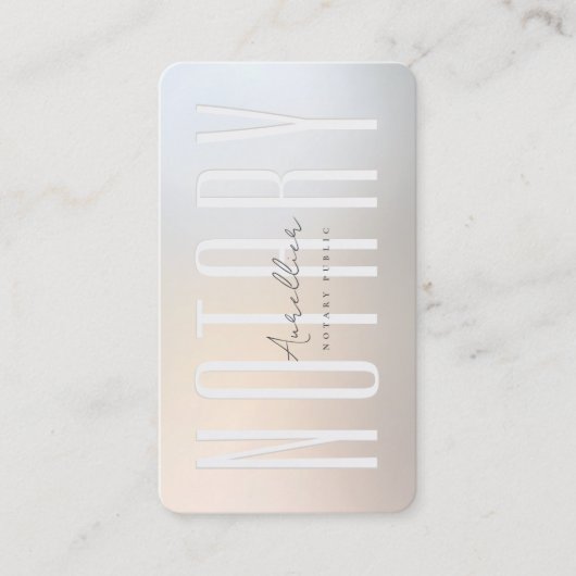 Moderner Notar Public Signature Agent Gold Silver Visitenkarte (Vorderseite)