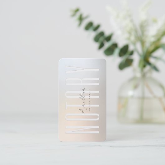 Moderner Notar Public Signature Agent Gold Silver Visitenkarte (Stehend Vorderseite)