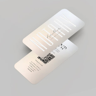 Moderner Notar Public Signature Agent Gold Silver Visitenkarte