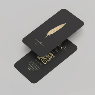 Moderner Notar Rechtsanwalt Blue Gold Quill Visitenkarte