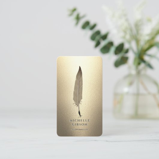 Moderner Notar Signature Agent Gold Elegante Monog Visitenkarte (Stehend Vorderseite)