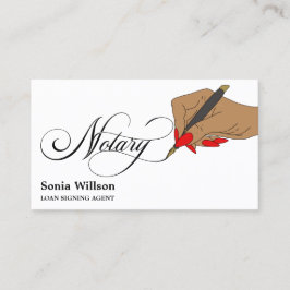 Moderner Notar Signature Agent Typografie Busin Visitenkarte