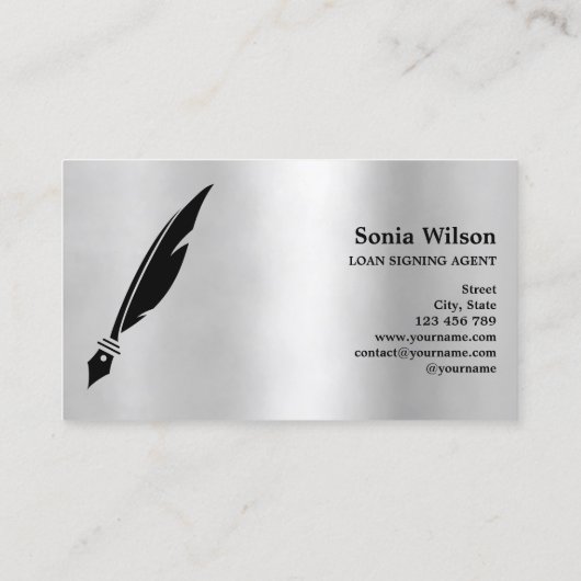 Moderner Notar Signature Agent Typografie Busin Visitenkarte (Rückseite)