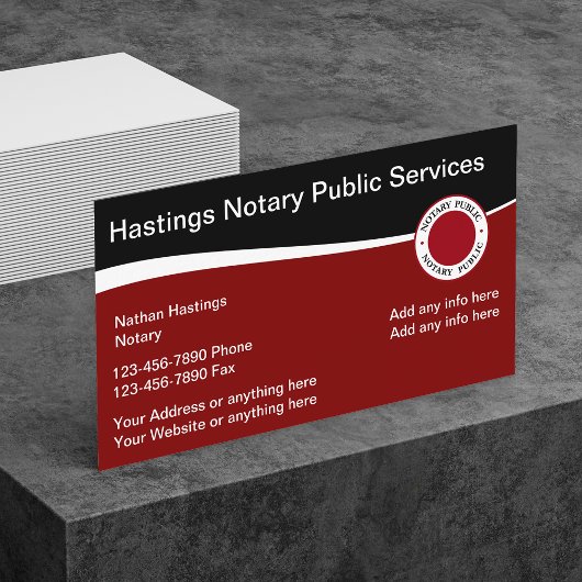 Moderner Notar-Stil Visitenkarte