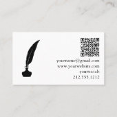 Moderner notarieller QR-Code für Schwarz und Weiß Visitenkarte (Rückseite)