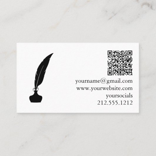 Moderner notarieller QR-Code für Schwarz und Weiß Visitenkarte (Rückseite)