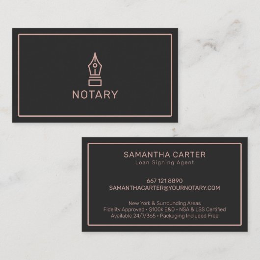 Moderner Notarzt mit Gold der schwarzen Rose Agent Visitenkarte (Vorne/Hinten)