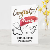 Moderner Nurse-Abschluss Karte (Gelbe Blume)