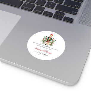 Moderner Nussknacker Frohe Weihnachten Runder Aufkleber