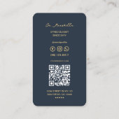 Moderner OBGYN-Obstetrics-Gynäkologe Dark Blue Visitenkarte (Rückseite)