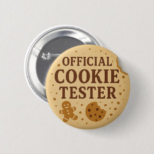 Moderner offizieller Cookie-Tester Lustiges Weihna Button