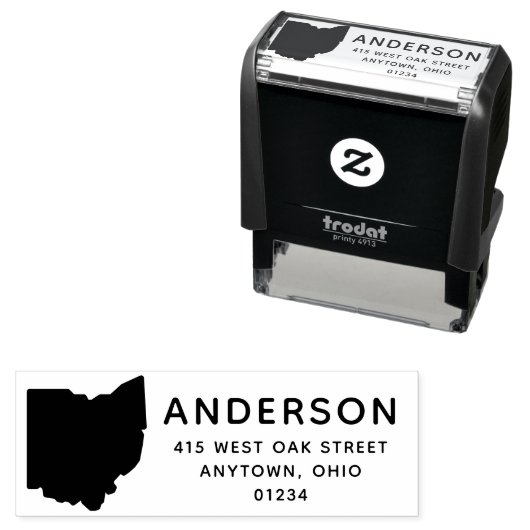 Moderner OHIO Staat Form Rücksendeadresse Permastempel (Beispiel)