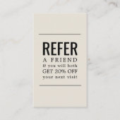 Moderner Old White Black Bold Lines Salon Empfehlungskarte (Vorderseite)