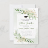 Moderner Olive Branch Grüne Foto Abschluss Einladung (Vorderseite)