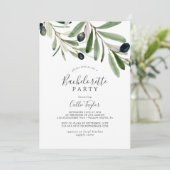 Moderner Olive Branch Junggeselinnen-Abschied Einladung (Stehend Vorderseite)