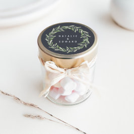 Moderner Olivenkranz mit Wasserfarbe Botanische Ho Runder Aufkleber