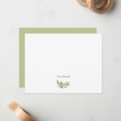 Moderner Olivenzweig Mitteilungskarte (Vorderseite/Rückseite Beispiel)