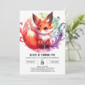 Moderner Online-Fox Geburtstag Einladung (Stehend Vorderseite)