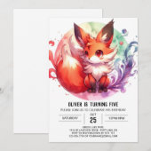 Moderner Online-Fox Geburtstag Einladung (Vorne/Hinten)