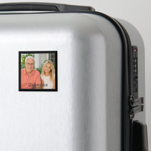 Moderner Opa Est. Minimalistische Typografie Foto Magnet