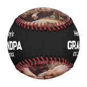 Moderner Opa Est. Name Jahr 3 Foto Baseball (Rückseite)