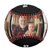 Moderner Opa Est. Name Jahr 3 Foto Baseball (Vorderseite)