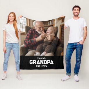 Moderner Opa Est. Name Jahr Foto Schwarz Fleecedecke