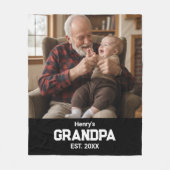 Moderner Opa Est. Name Jahr Foto Schwarz Fleecedecke (Vorderseite)
