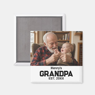 Moderner Opa Established Est. Name Jahr Foto Magnet