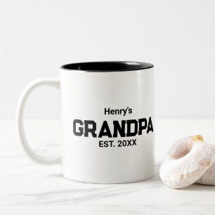 Moderner Opa Gegründet Est. Name Jahr Zweifarbige Tasse