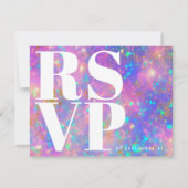 Moderner Opal Stone Bold Minimalistisch Simple Wed RSVP Karte (Rückseite)