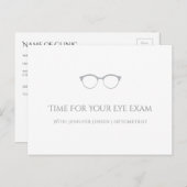 Moderner Optometriker Einfache Brille Ernennung Postkarte (Vorne/Hinten)