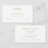 Moderner Optometriker - Einfache Gold-Brille Ernen Terminkarte (Vorne/Hinten)