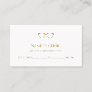 Moderner Optometriker - Einfache Gold-Brille Ernen Terminkarte
