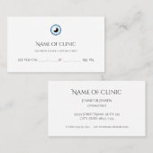 Moderner Optometriker Simple Blue Eye Ernennung Terminkarte (Vorne/Hinten)