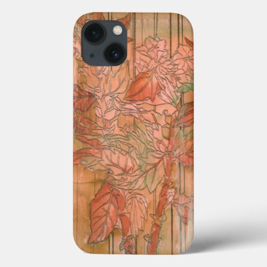 Moderner orange Blumendruck auf abgestreiftem Case-Mate iPhone Hülle (Rückseite)
