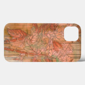 Moderner orange Blumendruck auf abgestreiftem Case-Mate iPhone Hülle (Rückseite (Horizontal))