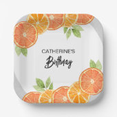 Moderner Orange Citrus Slice Sommer Geburtstag Pappteller (Vorderseite)