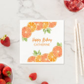 Moderner Orange Citrus Slice Sommer Geburtstag Serviette (Beispiel)