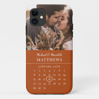 Moderner Orange-Hochzeit im Herbst-Jahrgangskalend Case-Mate iPhone Hülle