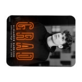 Moderner Orange Neon Vertical Foto Abschluss Magnet (Horizontal)