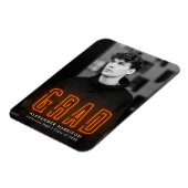 Moderner Orange Neon Vertical Foto Abschluss Magnet (Linke Seite)