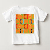 Moderner Orange Pattern Baby T - Shirt Mitte Jahrh (Vorderseite)