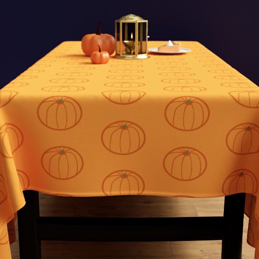 Moderner Orange Pumpkin Pattern Erntedank Tischdecke